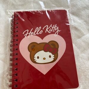 Hello Kitty Red Notebook with Pink Heart and Bear Graphic